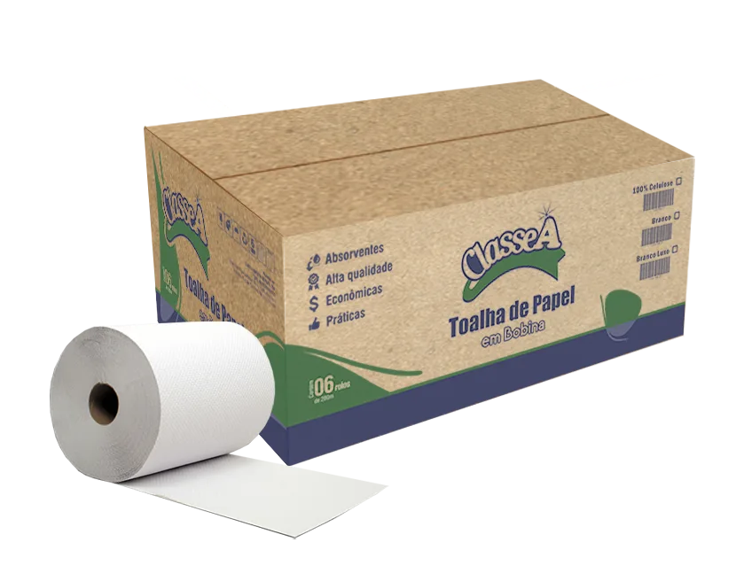 Toalha de Papel em Bobina Branco Premium Plus 200mts – Classe A