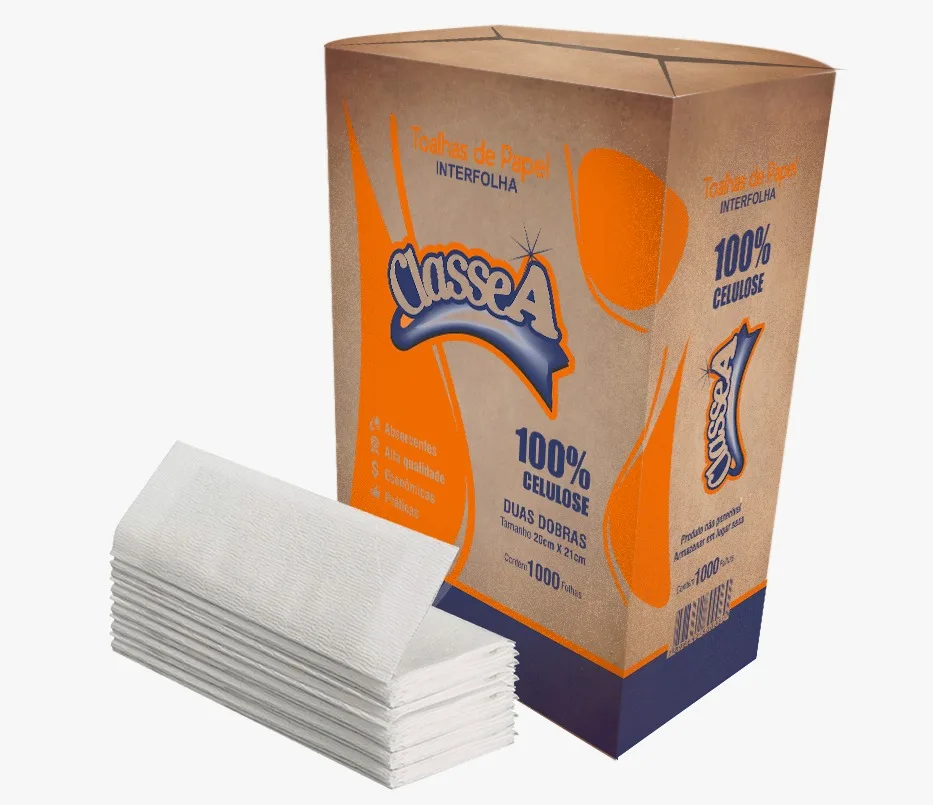 Papel Interfolhado 100% Celulose 1000fls – Classe A