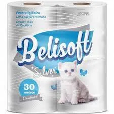 Papel Higiênico Folha simples 30mts – Belisoft Silver