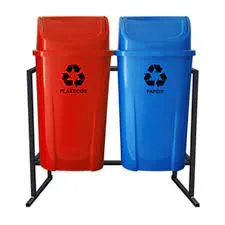 Suporte com 2 Lixeiras Coleta Seletiva 60Lts – Lar Plástico