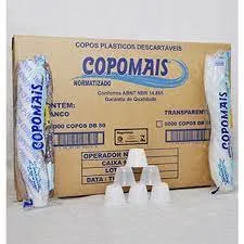 Copo Descartável 50ml PS Transparente 5000 Unidades – Copomais